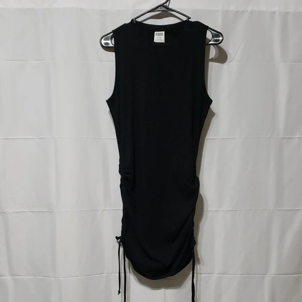 PINK Victoria's Secret Black Sleeveless Cinch Tank Dress Featuring Side Ruching.